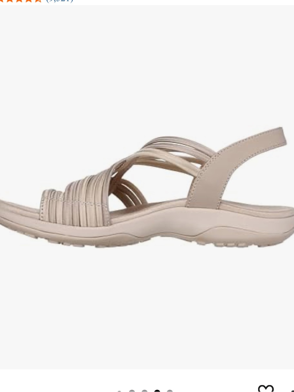 Sketchers Reggae Slim Comfort Stretch Slingback Sandals in Beige - Picture 3 of 13